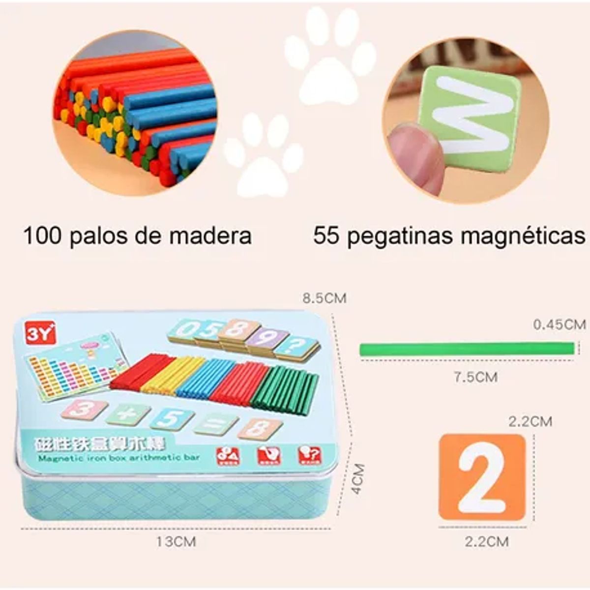 EDWINAYY - Juguetes Sensoriales Montessori Caja Rompecabezas Aritmética