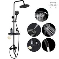 Columna De Ducha Moderna 3 Funciones Monomando Con Jabonera Negro