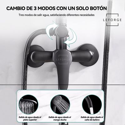 Imagen 2 del producto Columna De Ducha Moderna 3 Funciones Monomando Con Jabonera Negro