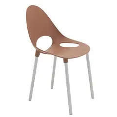 TRAMONTINA - Silla Elisa en Polipropileno Terracota con Patas de Aluminio Anodizado