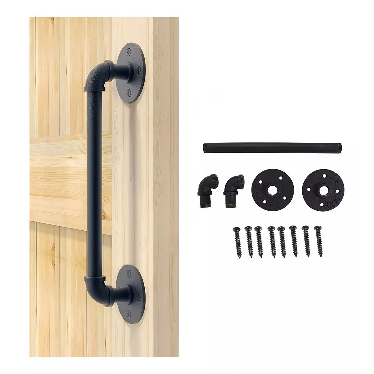 TNAKIEX - 30cm Manilla Tirador Para Puerta Estilo Granero Color Negro