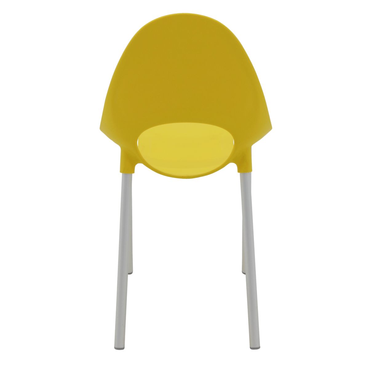 TRAMONTINA - Silla Tramontina Elisa en Polipropileno Amarillo con Patas de Aluminio Anodizado