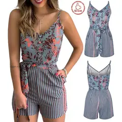 EDWINAYY - Enteritos Vestido Corto Sexy Tiras Casual Mujer Lycra Moda