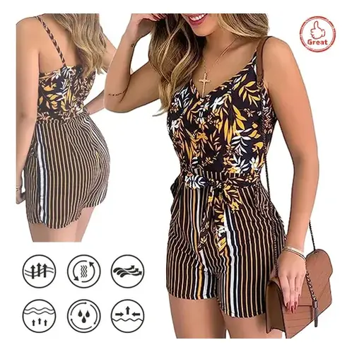 EDWINAYY - Enteritos Vestido Corto Sexy Tiras Casual Mujer Lycra Moda
