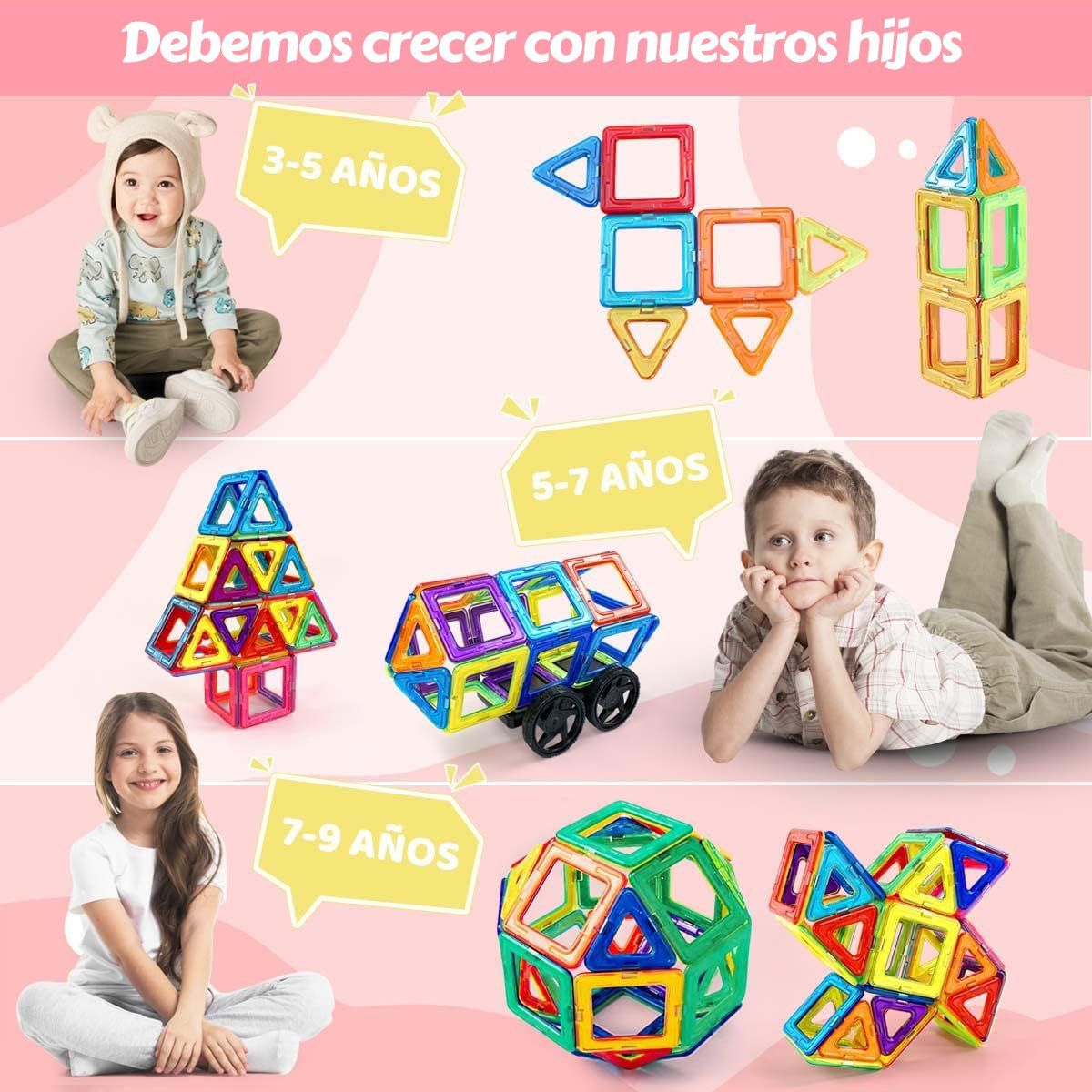GENERICO - 46 Piezas Juego Bloques Magnéticos 3d Creativos Para Niños