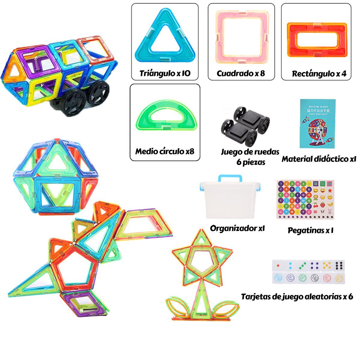 GENERICO - 30 Piezas Juego Bloques Magnéticos 3d Creativos Para Niños