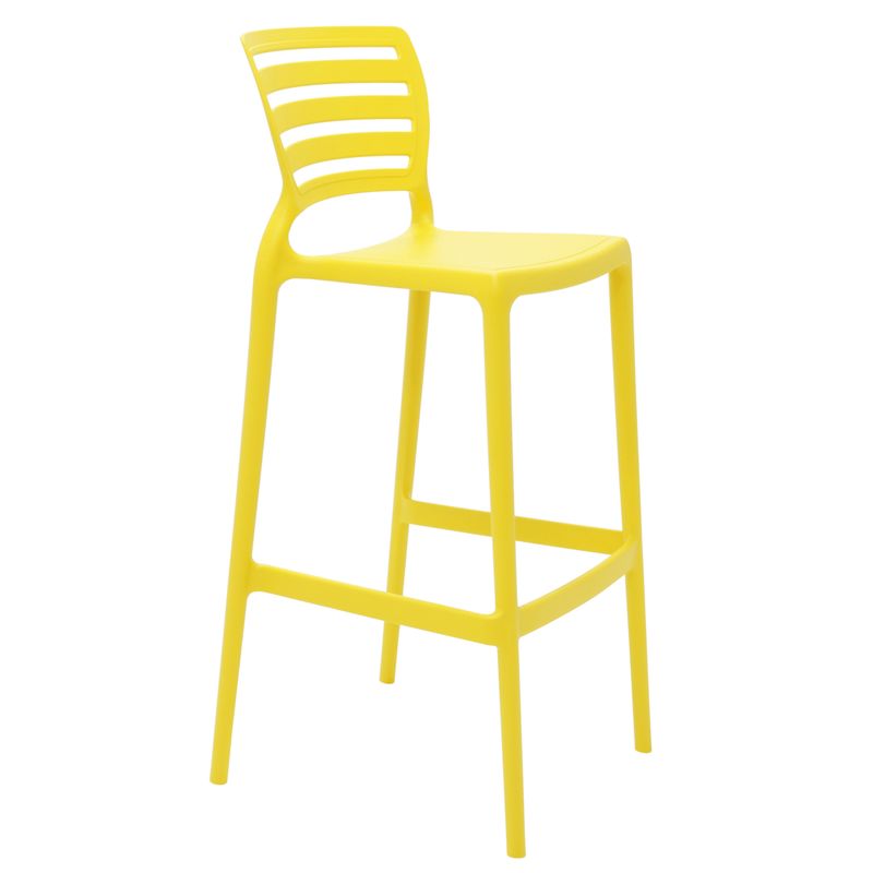 TRAMONTINA - Silla Tramontina Sofia Alta Bar en Polipropileno y Fibra de Vidrio Amarillo
