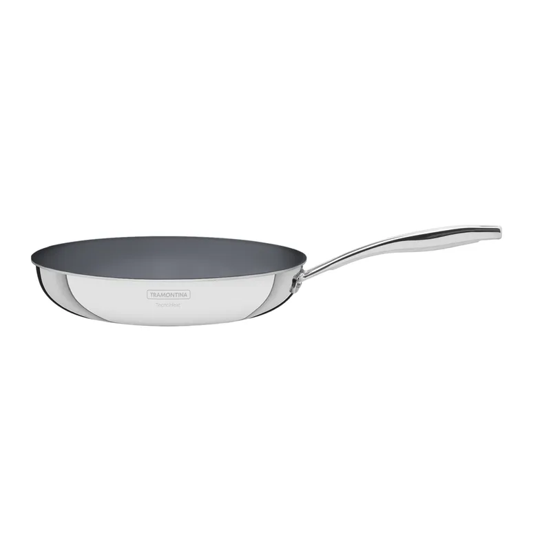 TRAMONTINA - Sartén Grano de acero inoxidable con cuerpo triple y revestimiento interno cerámico grafito de 26 cm