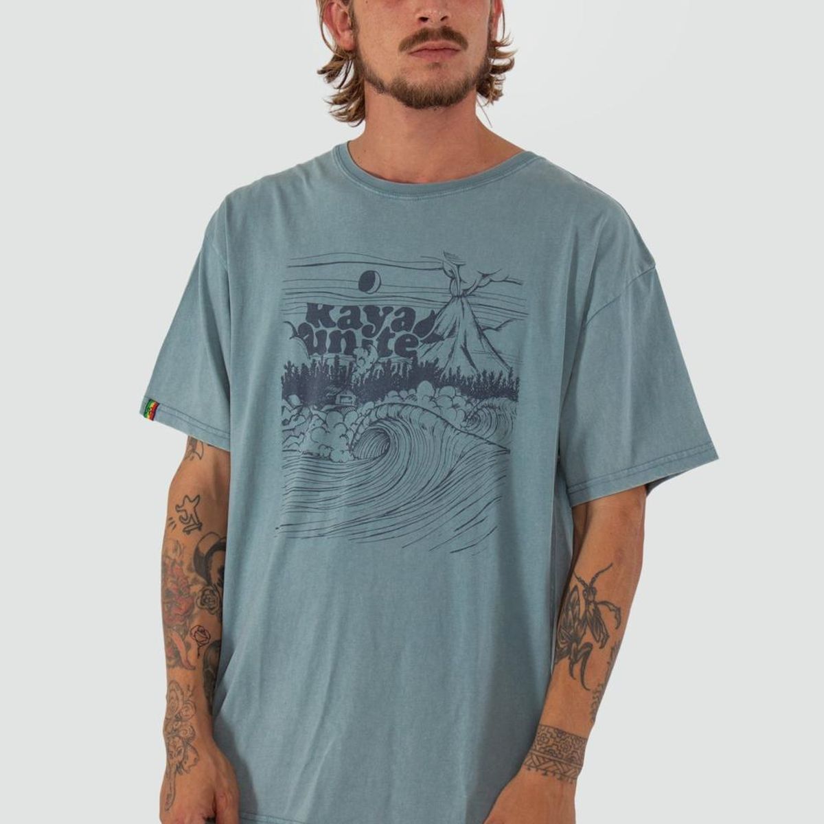 KAYA UNITE - Polera Hombre Wave Teal
