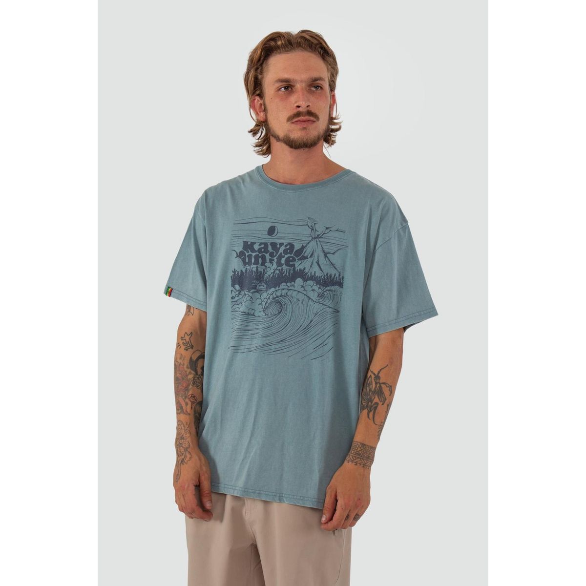 KAYA UNITE - Polera Hombre Wave Teal