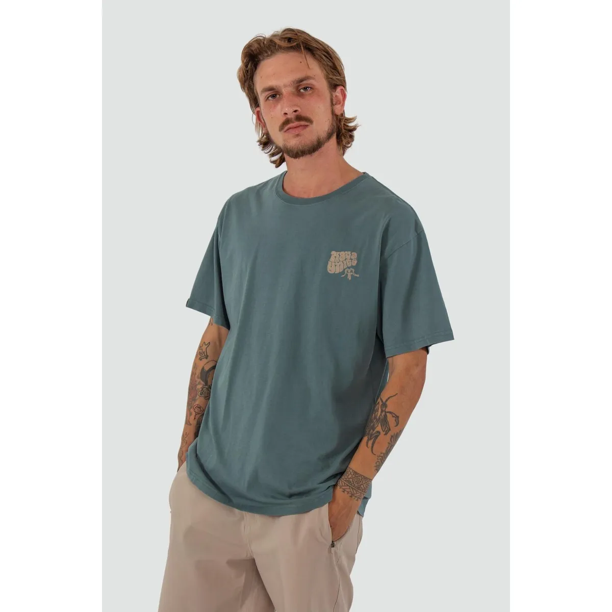 KAYA UNITE - Polera Hombre Orgánica Classy Petrol