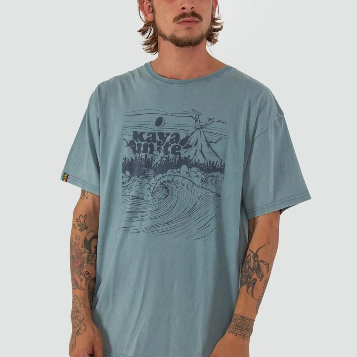 KAYA UNITE - Polera Hombre Wave Teal