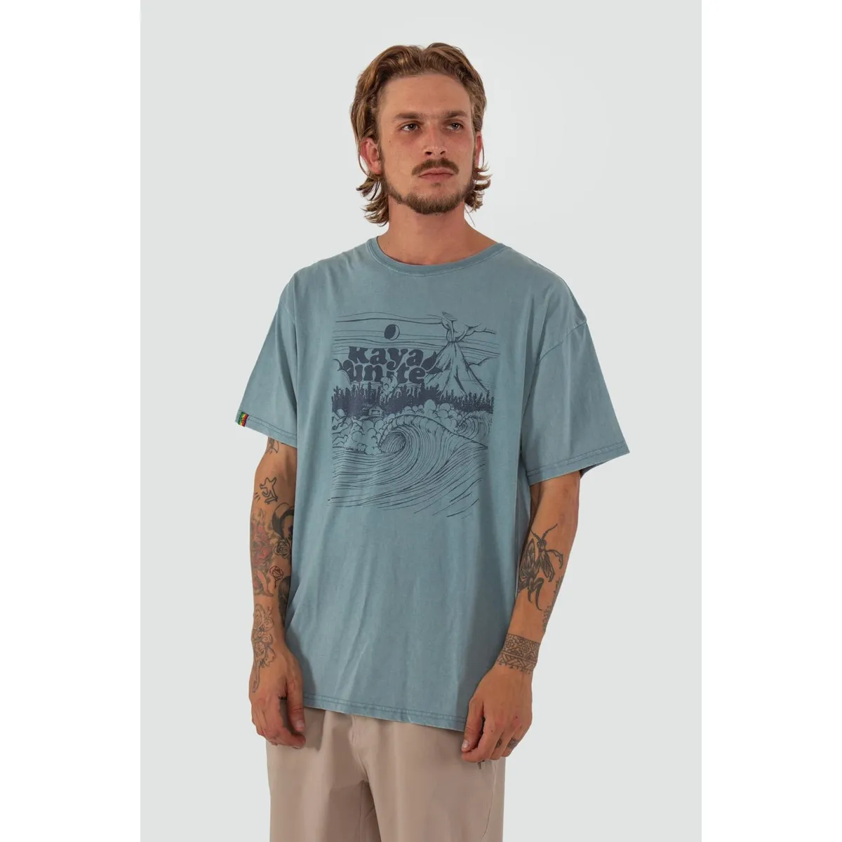 KAYA UNITE - Polera Hombre Wave Teal