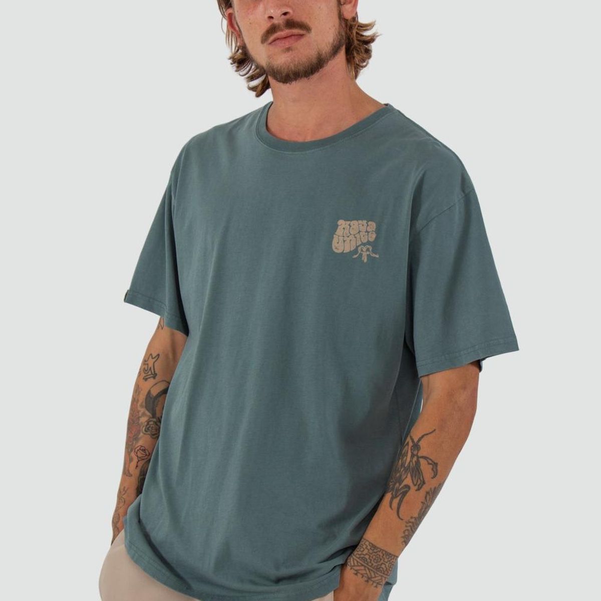 KAYA UNITE - Polera Hombre Orgánica Classy Petrol