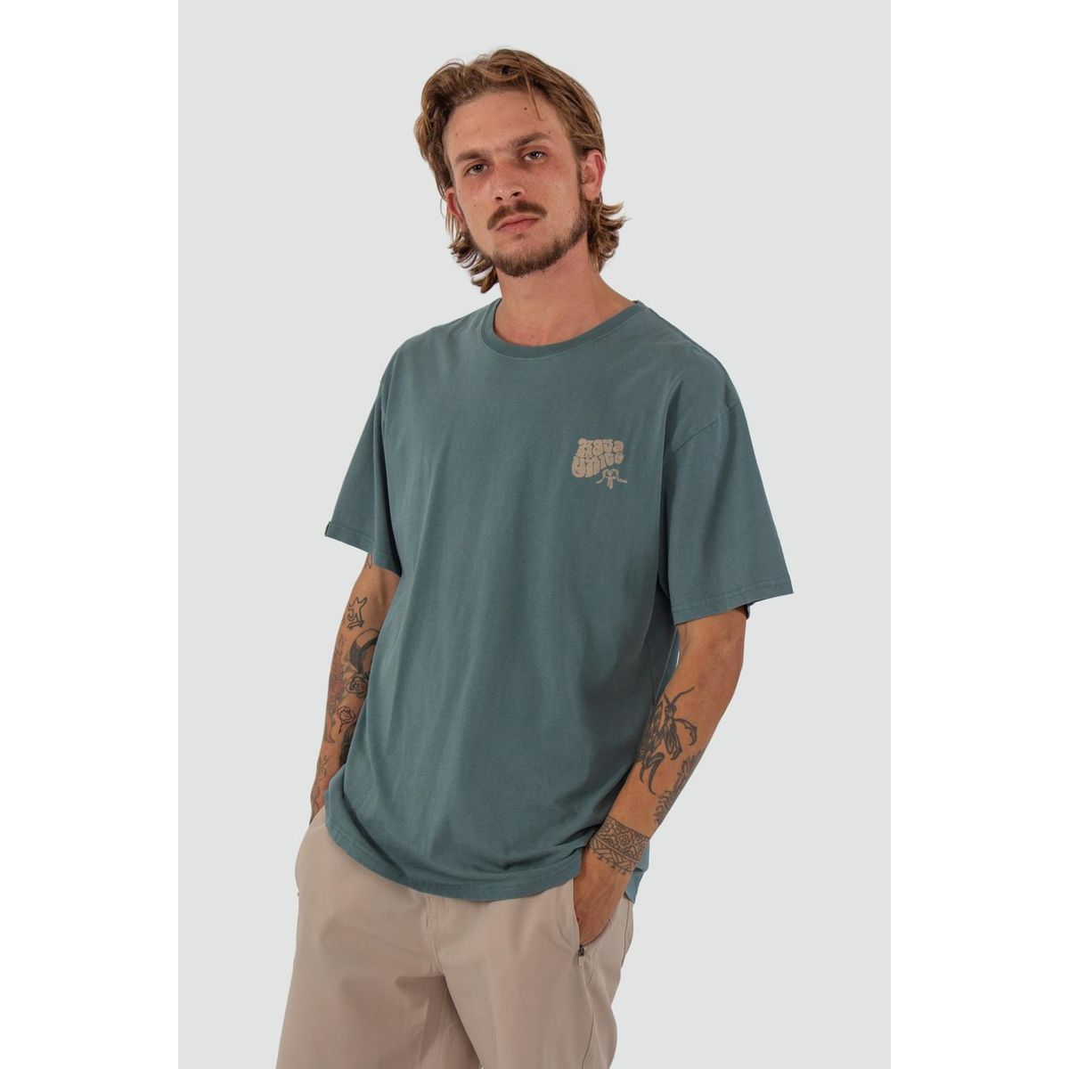 KAYA UNITE - Polera Hombre Orgánica Classy Petrol