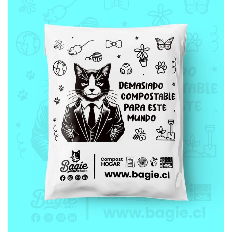 GENERICO - 100 Bolsa Courier Compostables con cierre adhesivo 45×55 cm