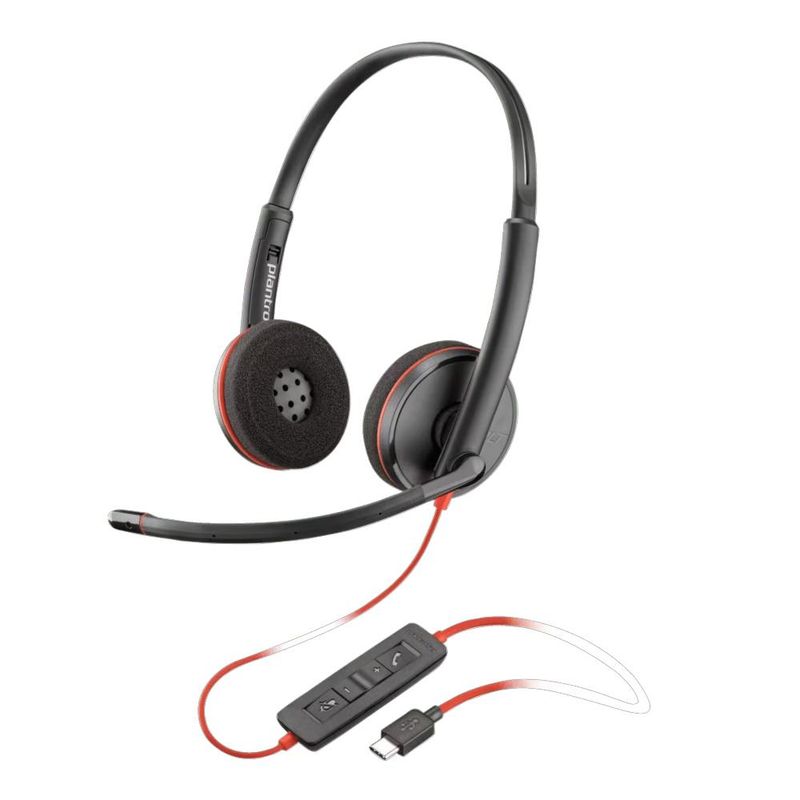 HP - Poly Blackwire 3220 Stereo USB-C Headset +USB-C/A
