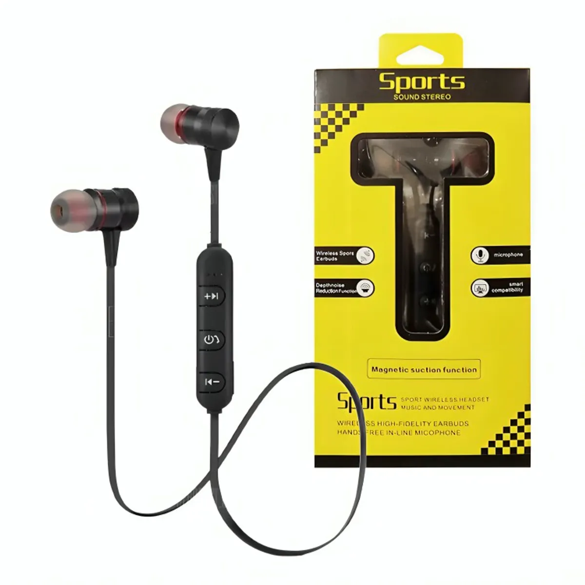 OEM - AUDIFONOS MAGNETICOS SPORT BLUETOOTH NEGRO