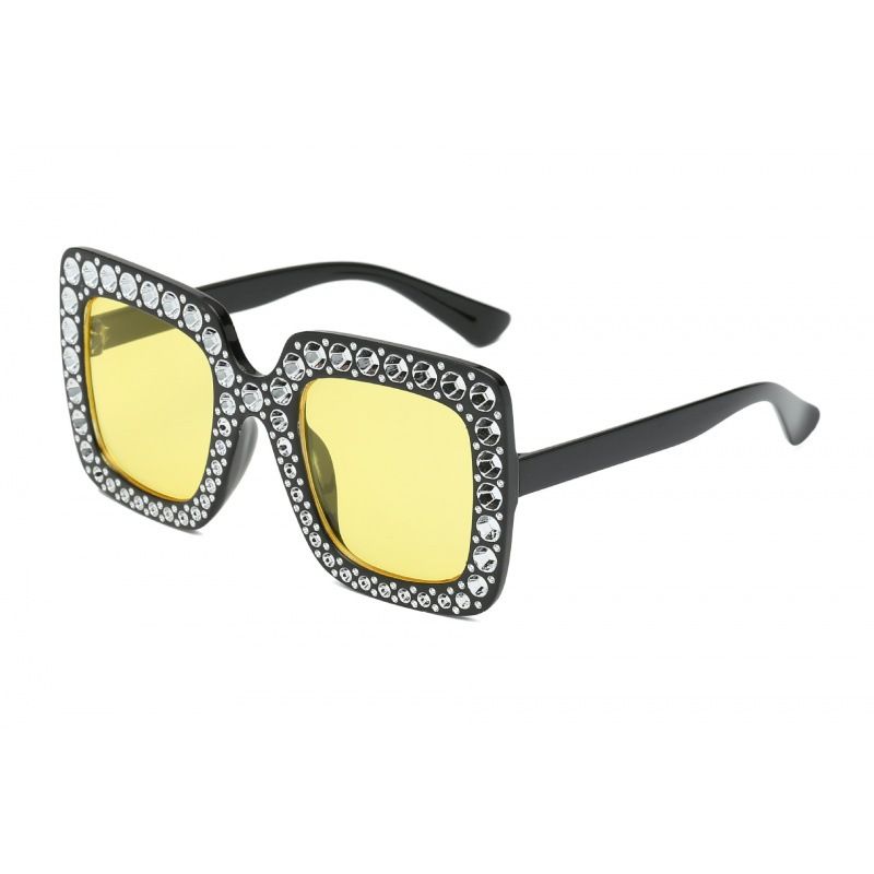TIOZONEY - Gafas de sol cuadradas imitación diamante