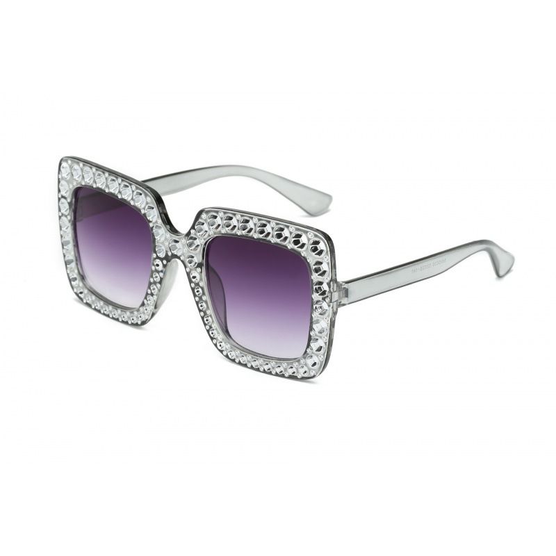 TIOZONEY - Gafas de sol cuadradas imitación diamante
