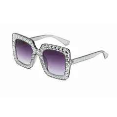 TIOZONEY - Gafas de sol cuadradas imitación diamante
