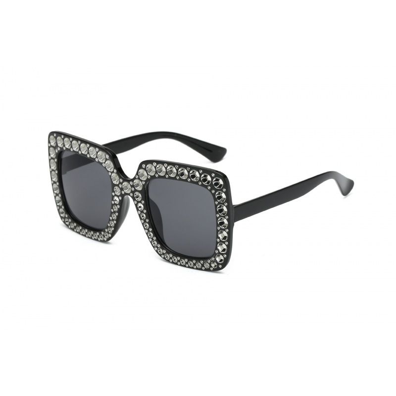 TIOZONEY - Gafas de sol cuadradas imitación diamante