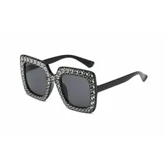 TIOZONEY - Gafas de sol cuadradas imitación diamante