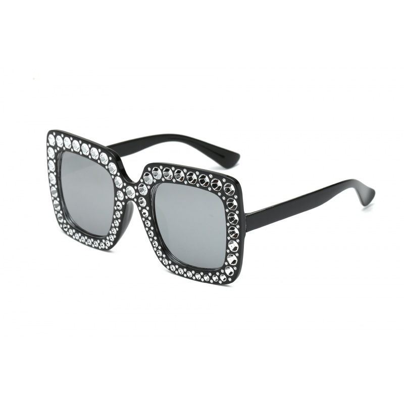 TIOZONEY - Gafas de sol cuadradas imitación diamante