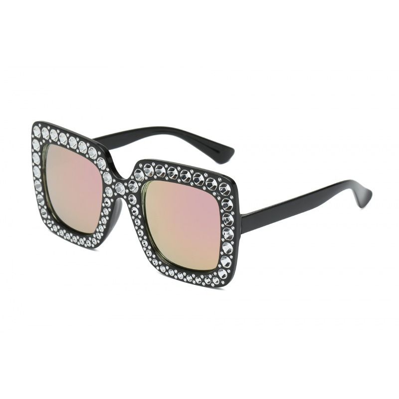 TIOZONEY - Gafas de sol cuadradas imitación diamante