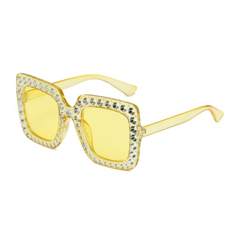 TIOZONEY - Gafas de sol cuadradas imitación diamante