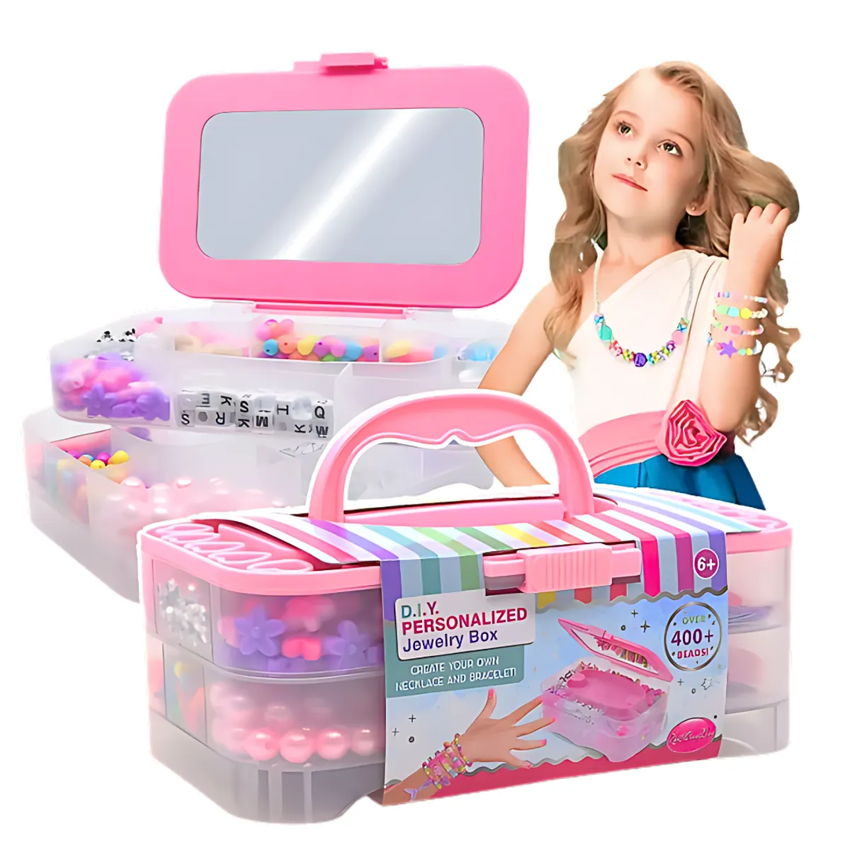 GENERICO - Set Maleta Para Hacer Pulseras Y Collares Juguete Cuentas