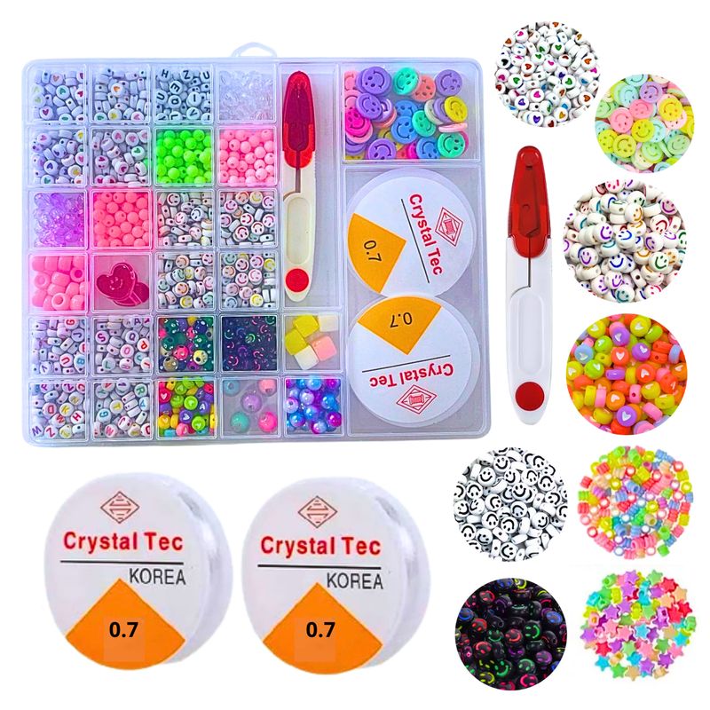 GENERICO - Kit De Pulseras Y Collares Grande Set Manualidades Para Niña
