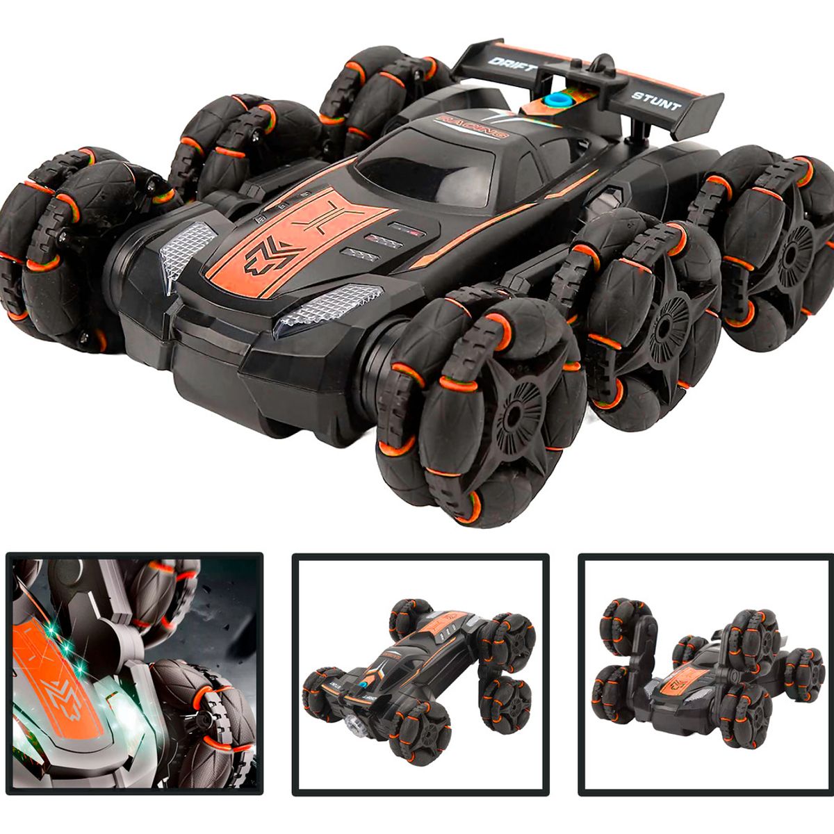 IPLAY - Auto De Acrobacia Rc Stunt Car 6 Ruedas Luz Sonido 24ghz N