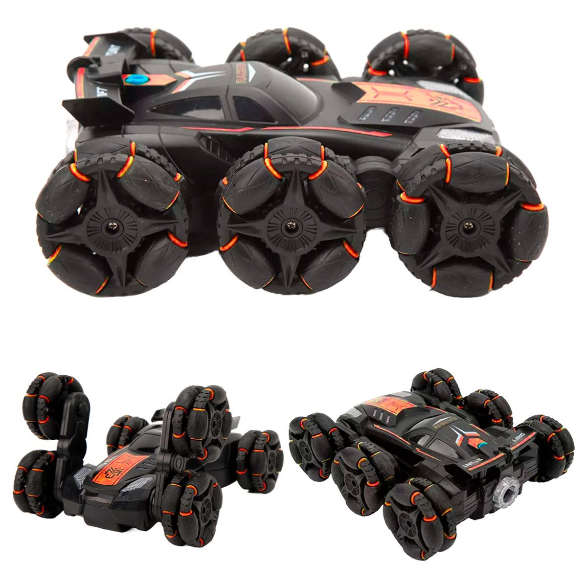 IPLAY - Auto De Acrobacia Rc Stunt Car 6 Ruedas Luz Sonido 24ghz N