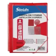 GENERICO - Carpeta Archivador De Documentos 30 Fundas Con Espiral A4