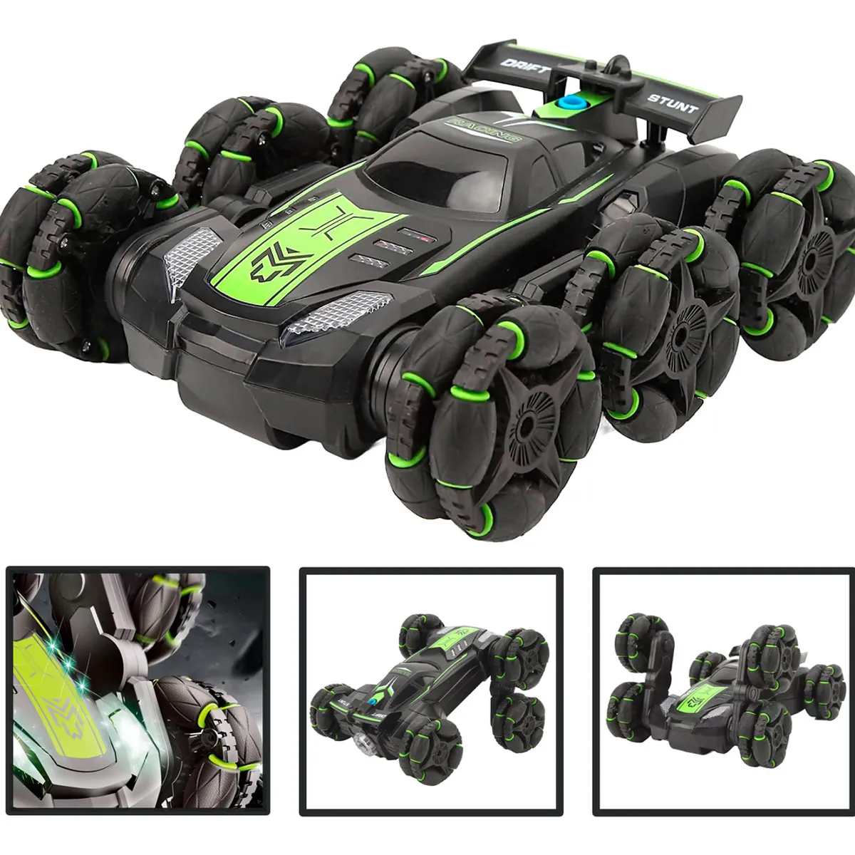 IPLAY - Auto De Acrobacia Rc Stunt Car 6 Ruedas Luz Sonido 24ghz V