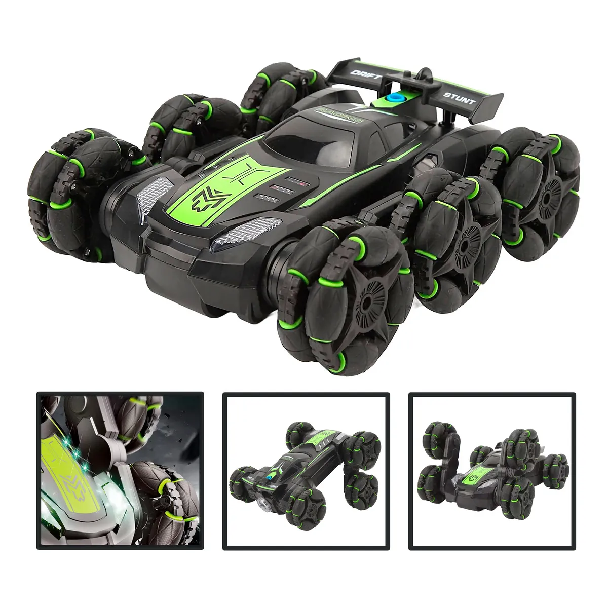 IPLAY - Auto De Acrobacia Rc Stunt Car 6 Ruedas Luz Sonido 24ghz V