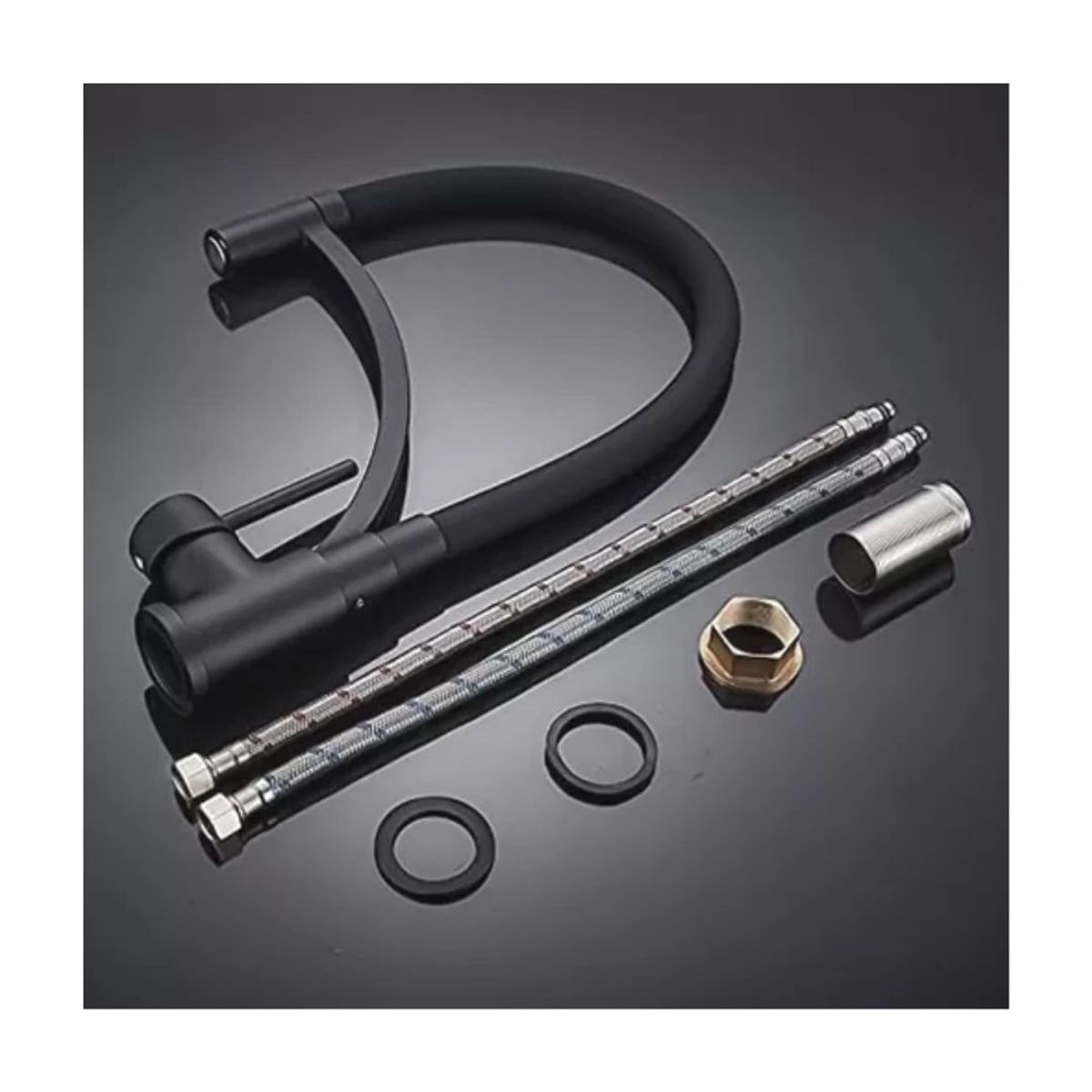 GENERICO - Grifo Llave Lavaplatos De Lujo Monomando Cocina Acero Negro