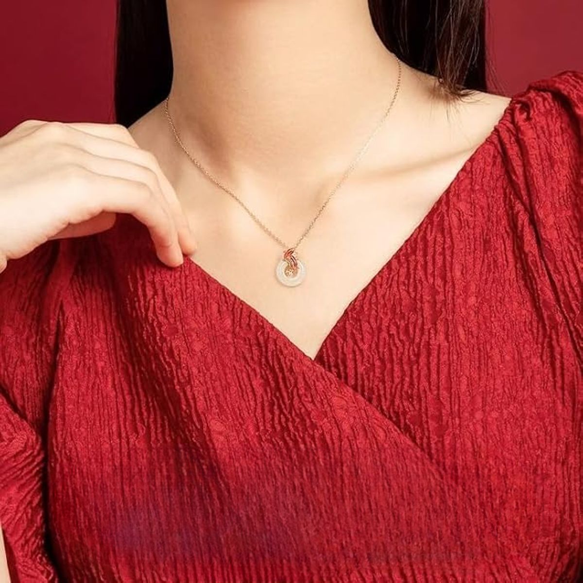 TIOZONEY - Collar de plata de ley para señora