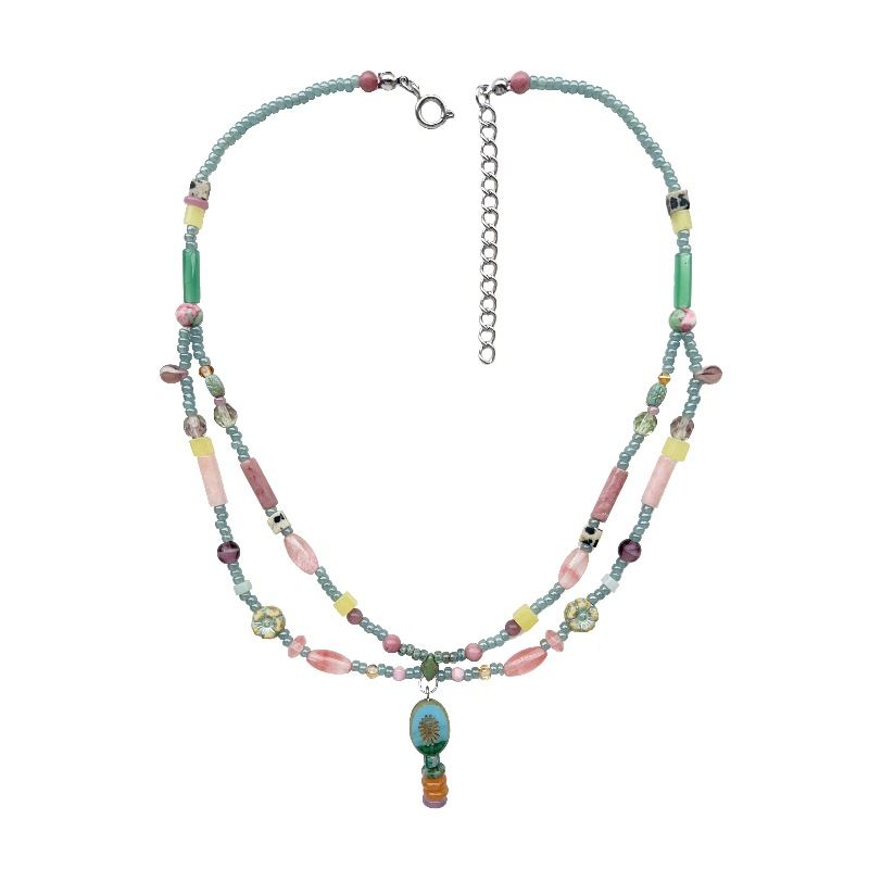 TIOZONEY - Collar Cuentas Hecho A Mano Mujer Regalo