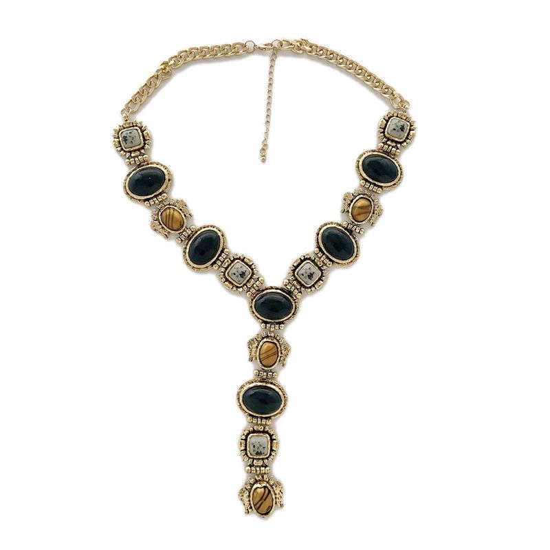TIOZONEY - Collar de piedra retro joyas de mujer