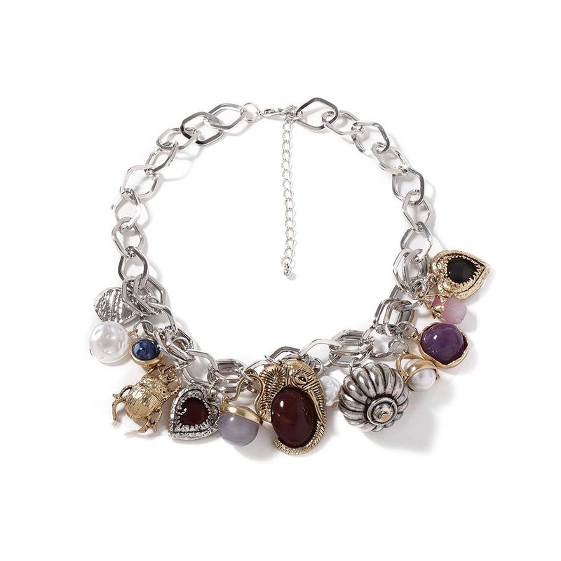 TIOZONEY - Collar de piedra retro joyas de mujer