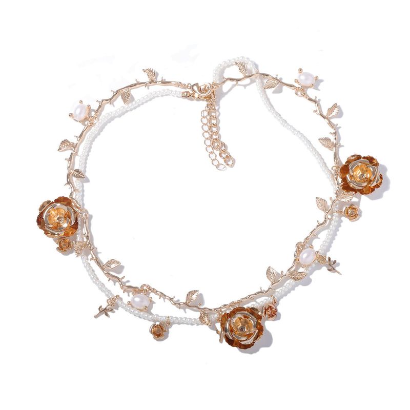 TIOZONEY - Collar de rosas irregular para mujeres