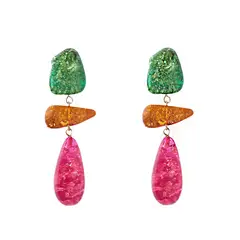 TIOZONEY - 2 pares de Pendientes Piedras preciosas