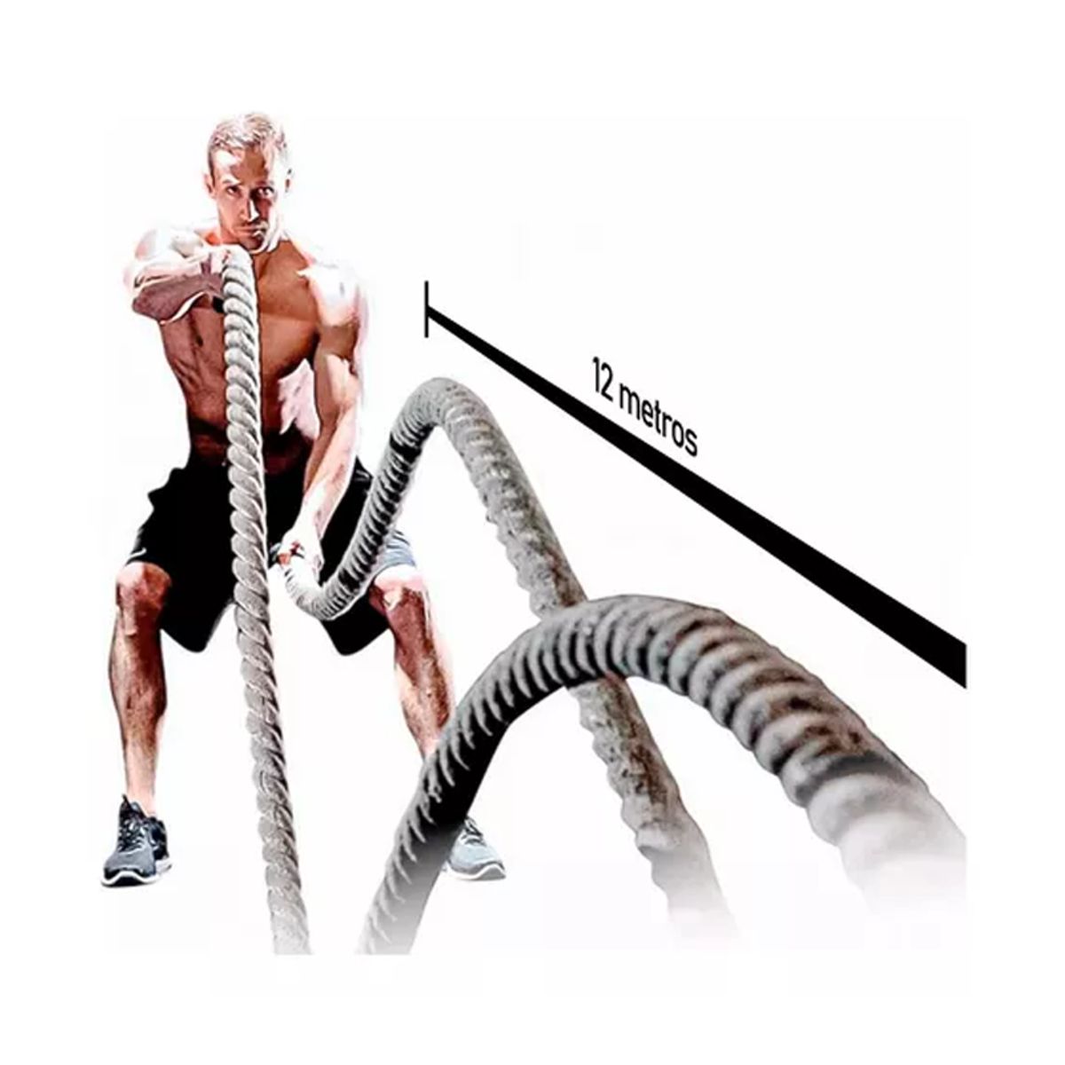 GENERICO - Cuerda Crossfit Battle Rope Correa 12 Metros X 38 Milimetros