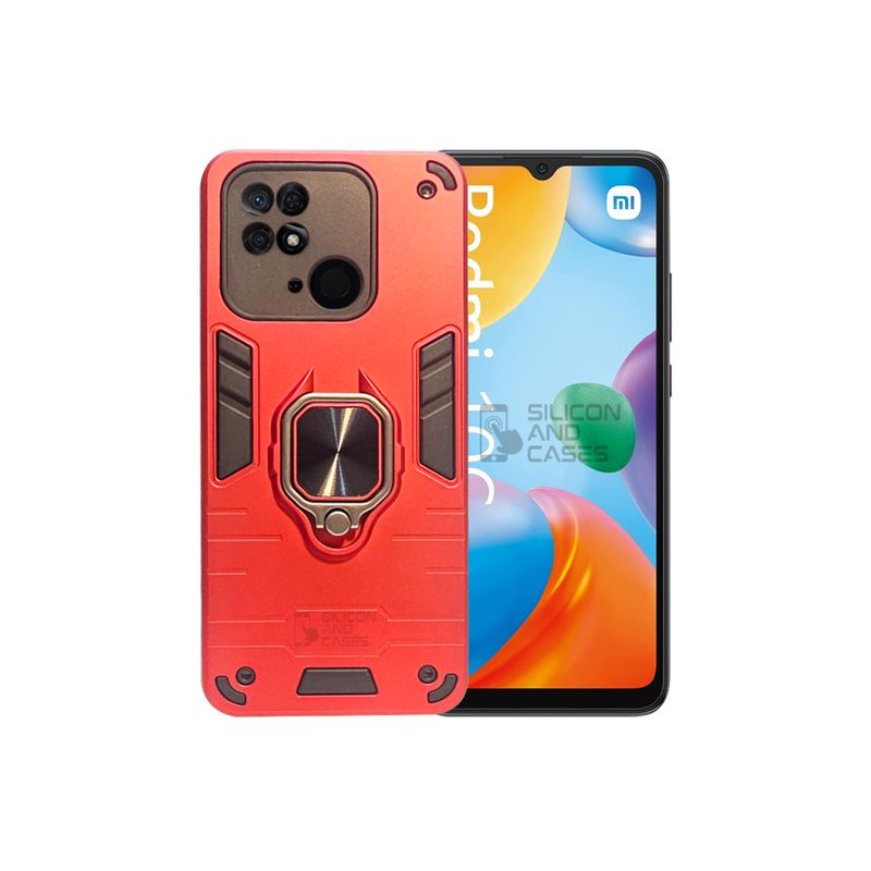 GENERICO - CARCASA ANILLO ANTIGOLPE PARA CELULAR XIAOMI REDMI 10C ROJO