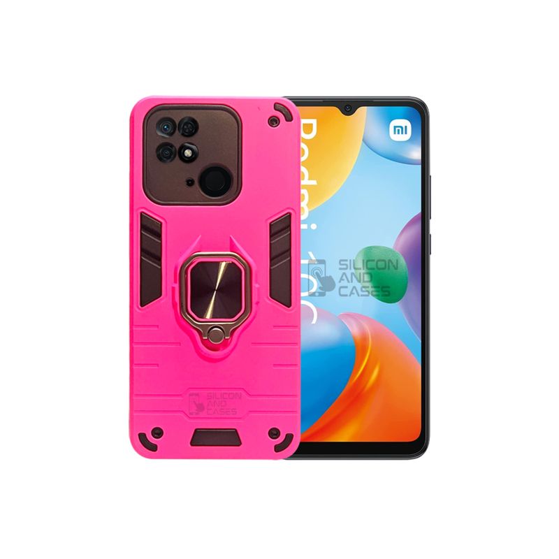 GENERICO - CARCASA ANILLO ANTIGOLPE PARA CELULAR XIAOMI REDMI 10C FUCSIA
