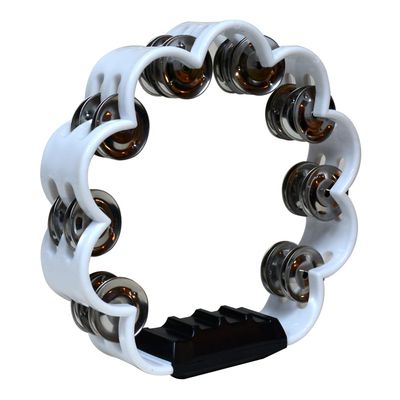 Imagen 2 del producto PANDERO PLASTICO EN FORMA DE FLOR BLANCO