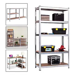 HOMEBRANDT - 2 Estantes Metalico 180x90x40 Oficina Organizador P