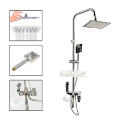 HOMEBRANDT - Columna Ducha Rectangular Con Monomando Ducha Telefono Bidet Gris